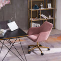 Modern Adjustable Height 360 Revolving Office Chair with Gold Metal Legs F82776
