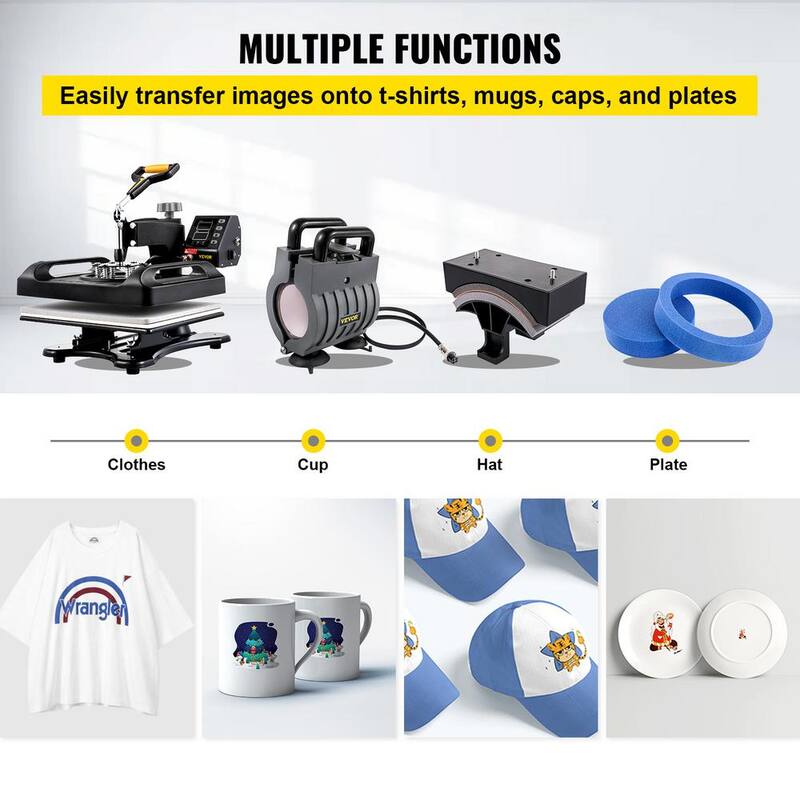 15 in. x 15 in. 5 in 1 Heat Press Machine Black I913100