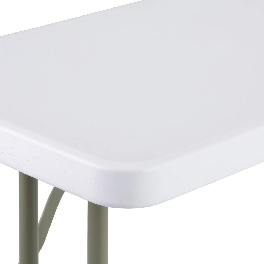 White 6 ft Heavy Duty Portable Plastic Folding Table Q85824