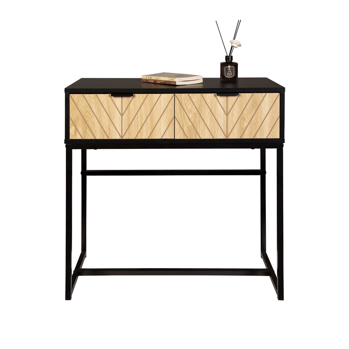 Black Console Table with 2 Wood Drawers X8229