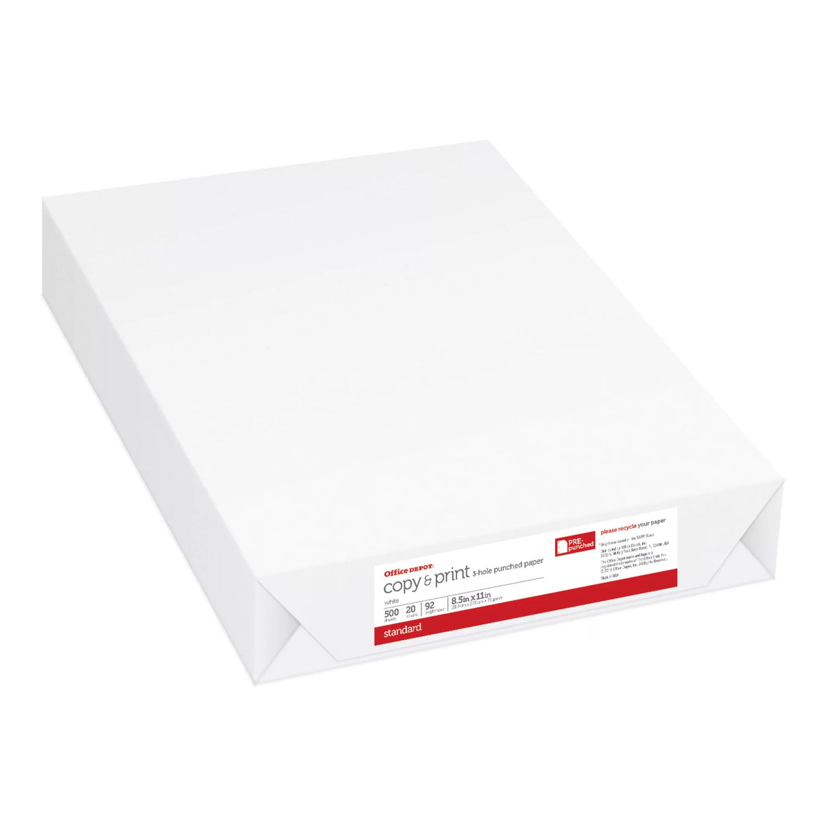 3-Hole Punched White Printer & Copy Paper, 1500 Sheets, 20 Lb, 92 Brightness D954