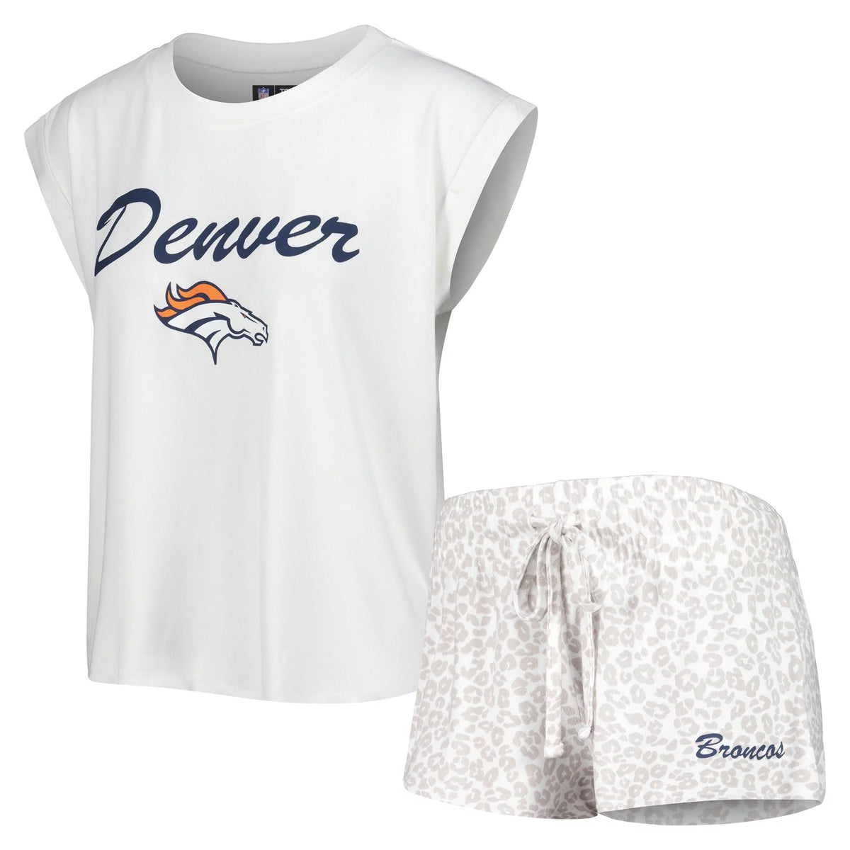 White Knit T-Shirt & Shorts Sleep Set Q4675