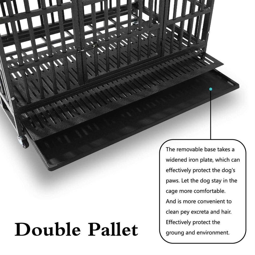 48 Inch Heavy Duty Dog Crate with Wheels J55807