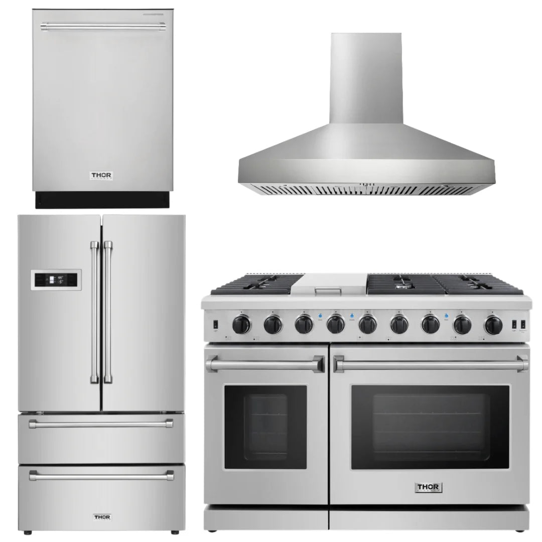 48 Propane Gas Range, Range Hood, Dishwasher, Refrigerator I5061
