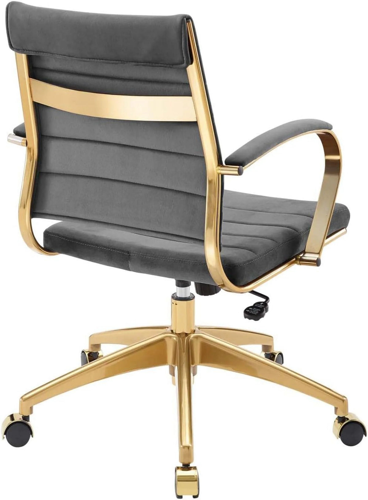Gray Velvet Swivel Office Chair J44613