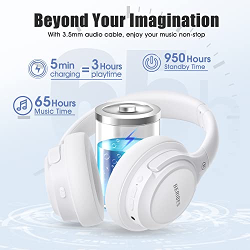 Bluetooth Headphones Over Ear, 65H Playtime, 6 EQ Music Modes, Wireless Headphones with Microphone, Foldable Lightweight Headsets, Deep Bass L126781