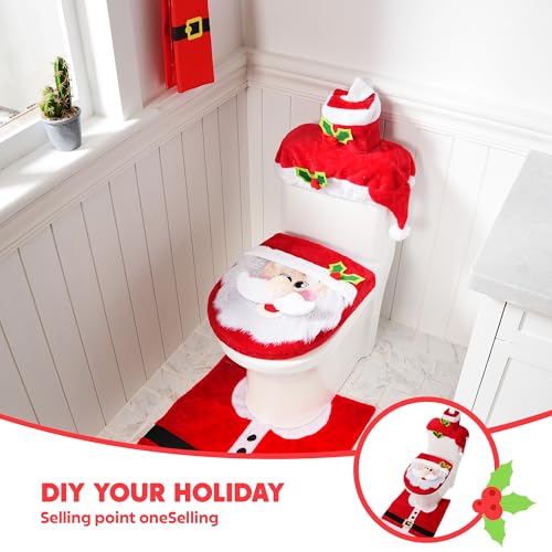5 Pieces Christmas Theme Bathroom Decoration Set Q23762