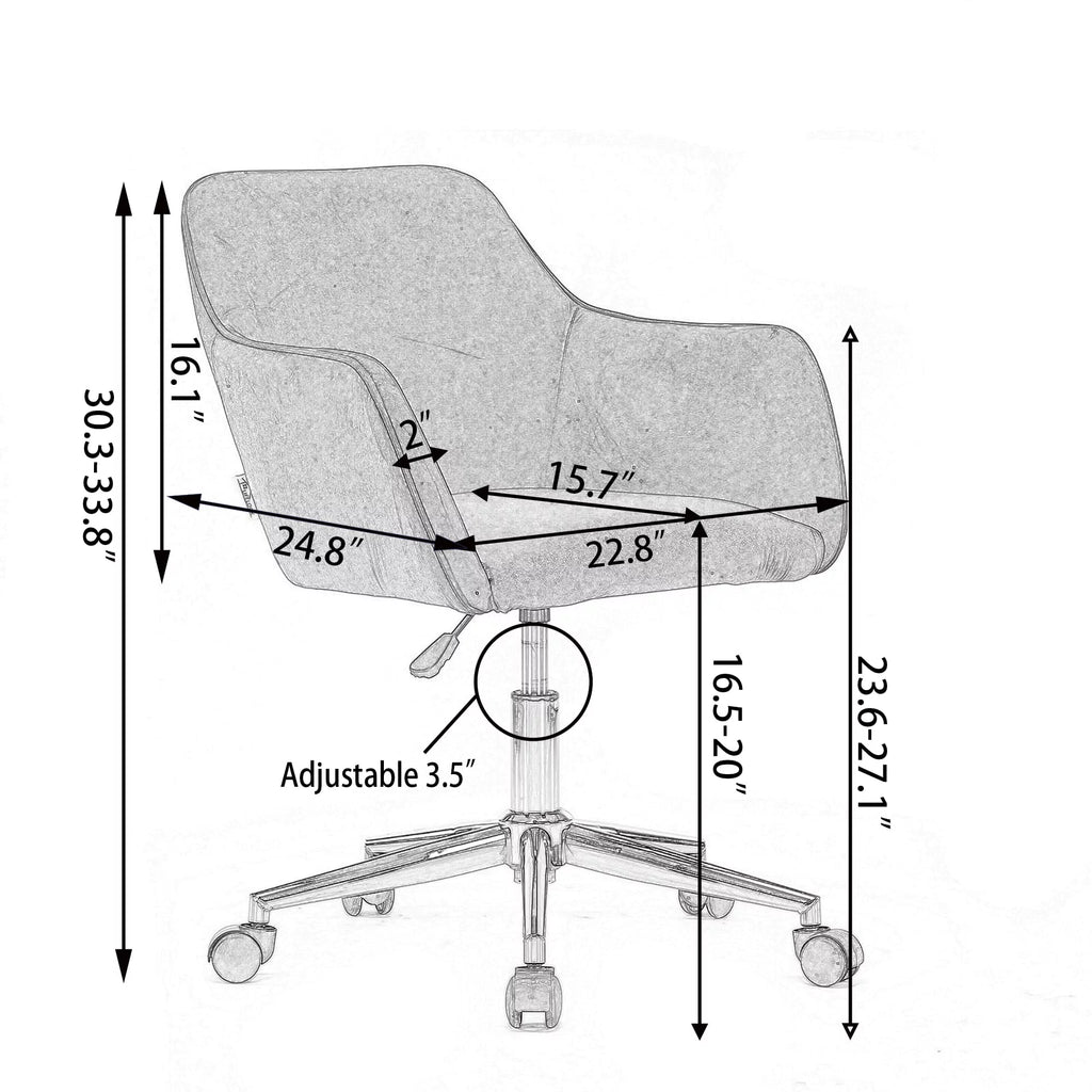 Green Teddy Fabric Adjustable Height Office Chair L54510