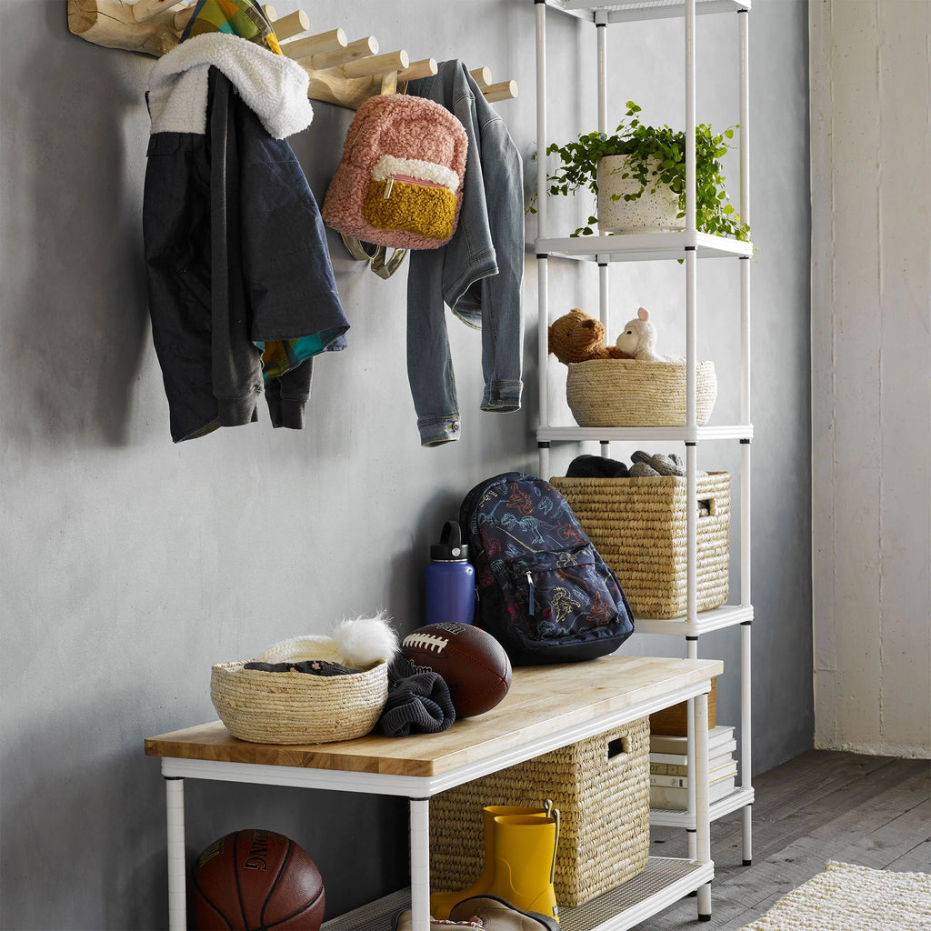 2-Tier White Metal Storage Shelving Unit L48983