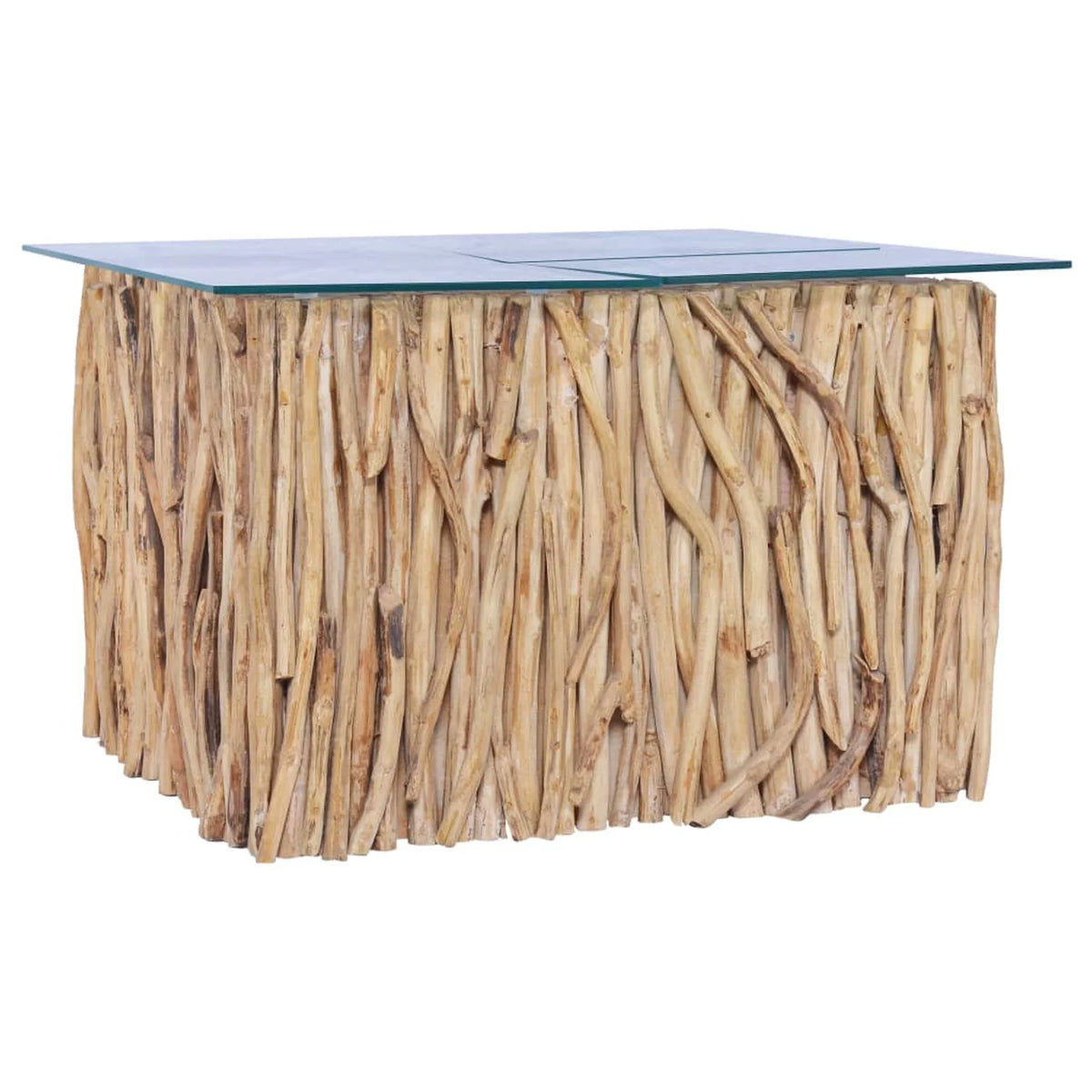Coffee Table with Glass Solid Teak Wood M843
