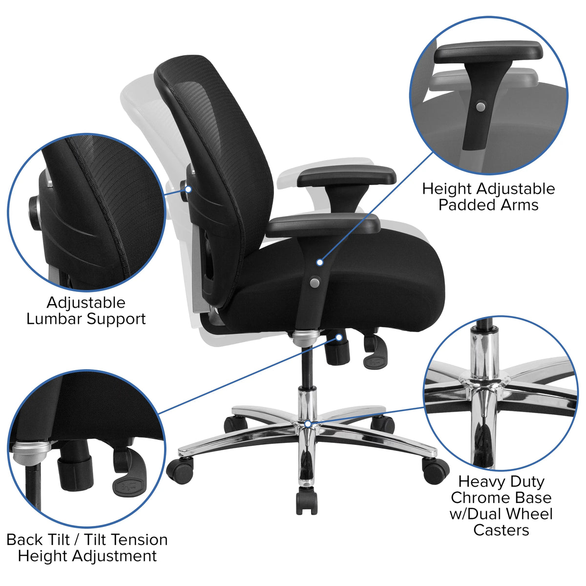 Black Mesh Ergonomic Office Chair X129