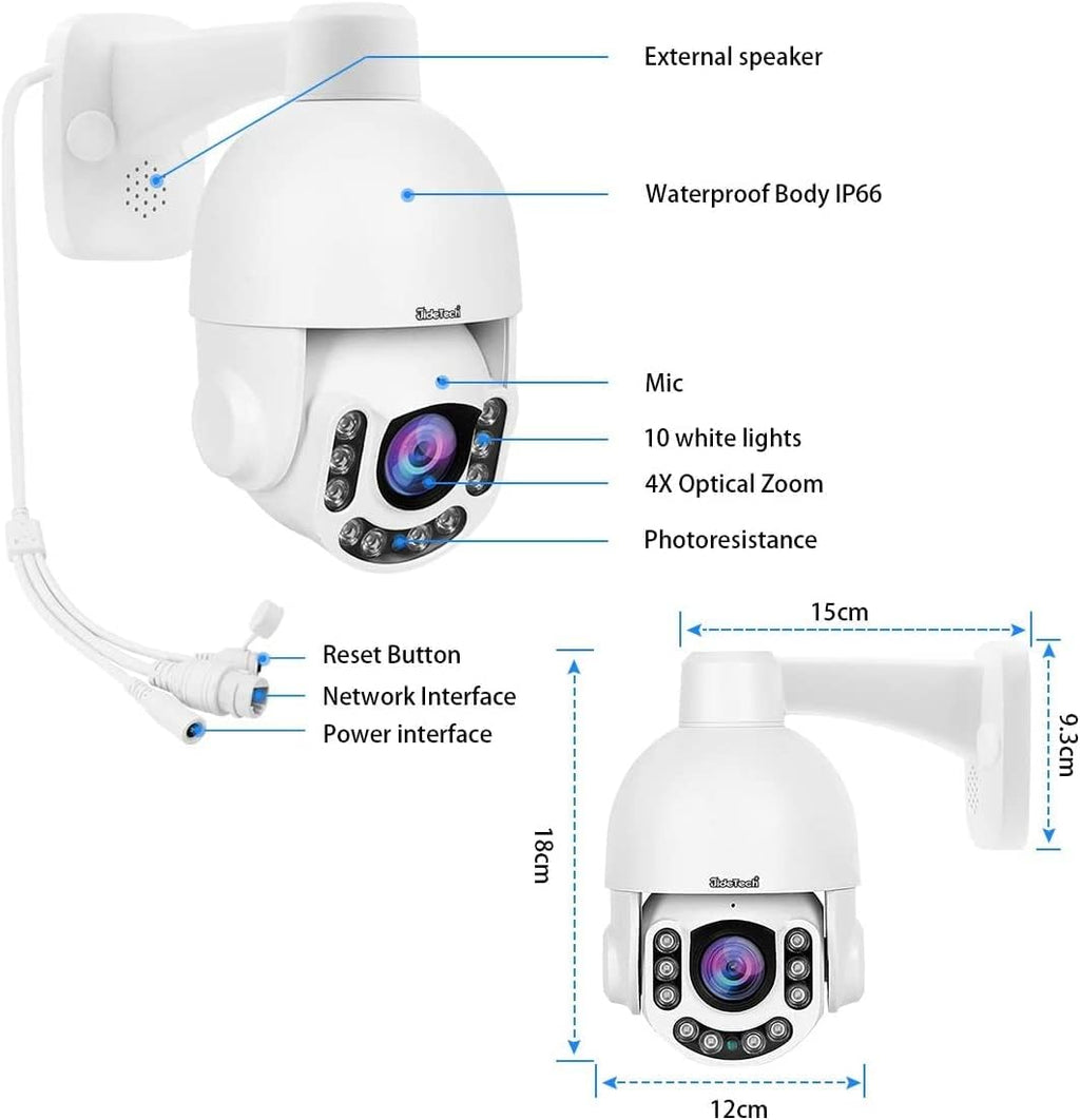 5MP PTZ POE Security Camera with 5X Optical Zoom U15136