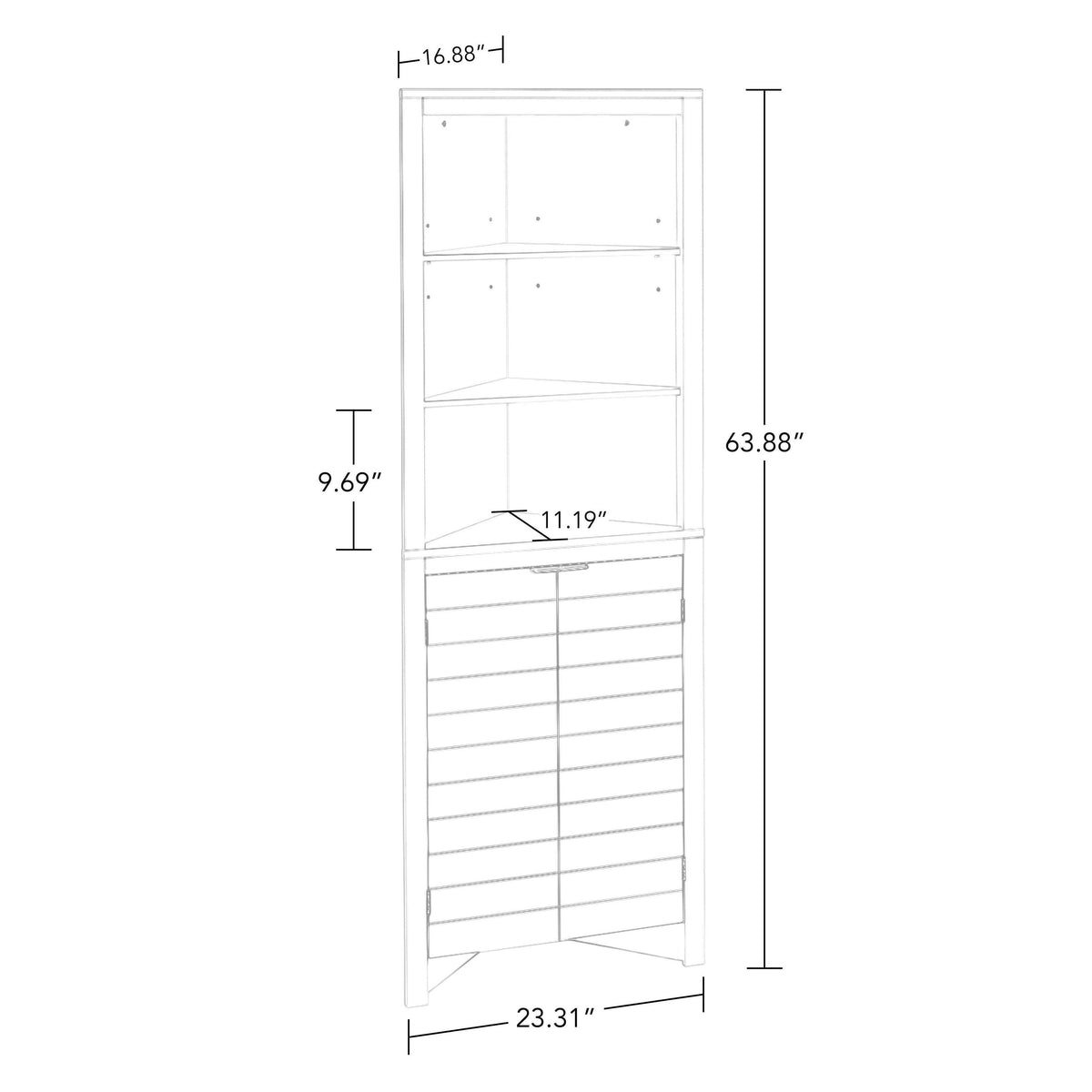 White Tall Corner Cabinet T84209