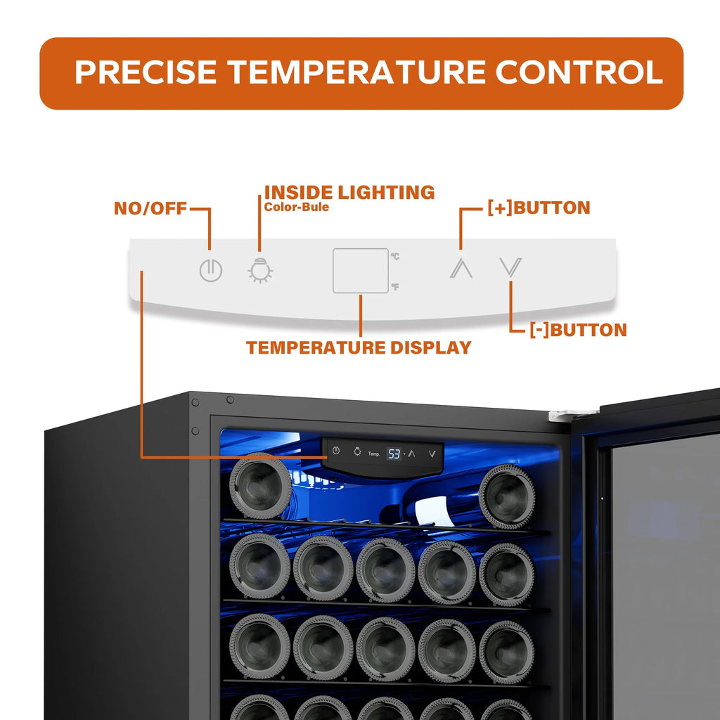 32 Bottle Mini Wine Cooler with Glass Door D2588
