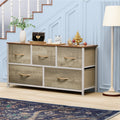 4 Drawer Fabric Storage Dresser with Wooden Top Z537086