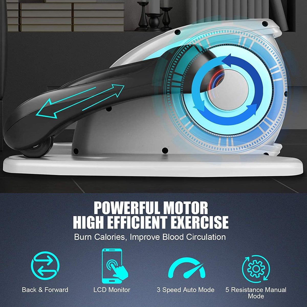 Under Desk Elliptical Machine with Remote Control H55661
