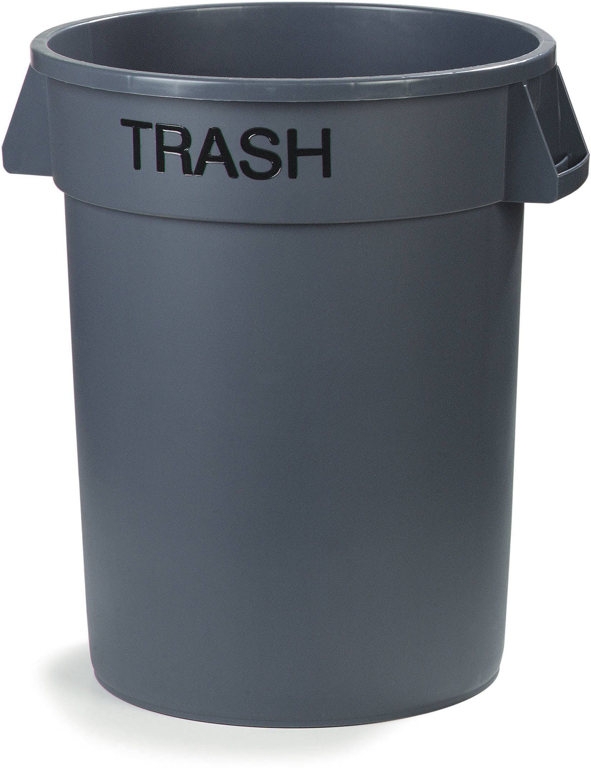 Gray 32 Gallon Plastic Round Trash Container E72037