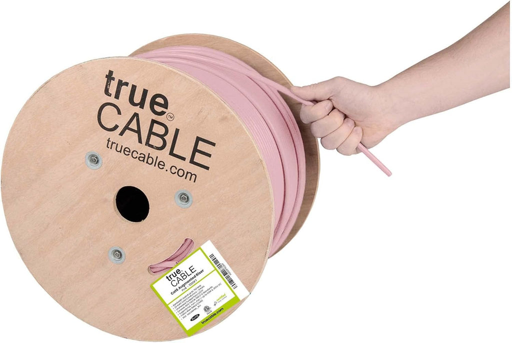 Pink 1000ft Cat6A Riser UTP Bulk Ethernet Cable J4217