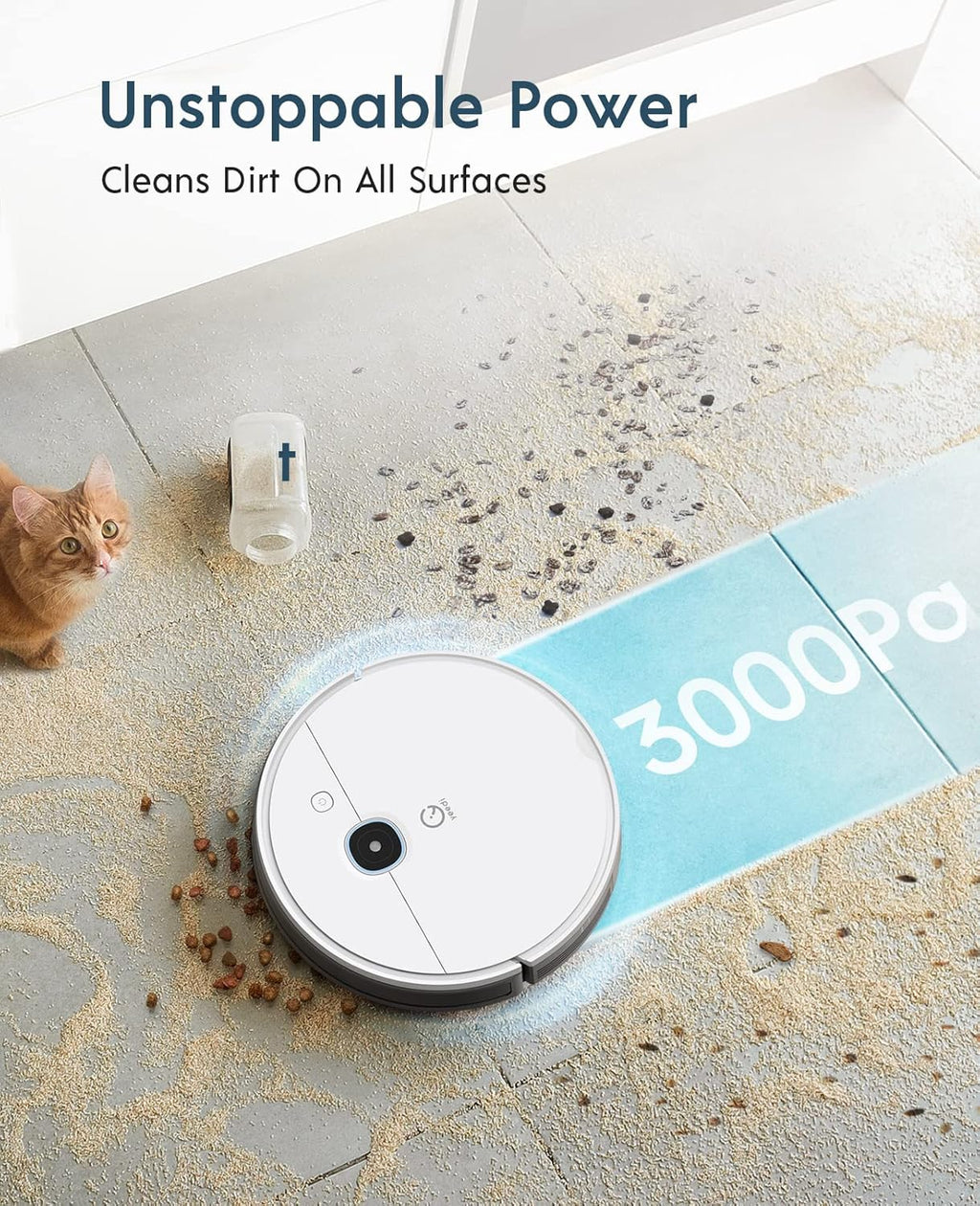Robot Vacuum and Mop, 3000Pa Suction, 200mins Runtime A7889