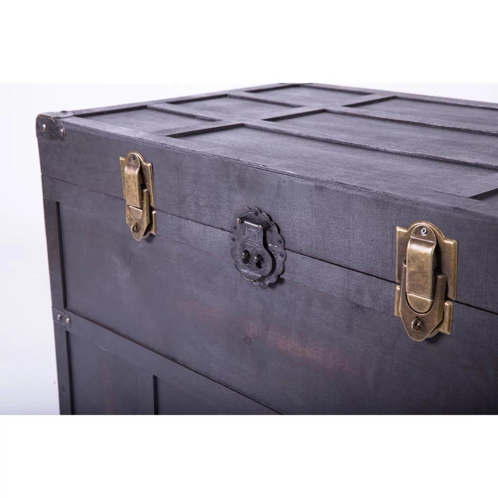 Large Dark Wooden Storage Trunk Z936659