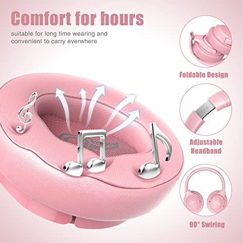 Bluetooth Headphones Over Ear, 65H Playtime, 6 EQ Music Modes, Wireless Headphones with Microphone, Foldable Lightweight Headsets, Deep Bass L126781
