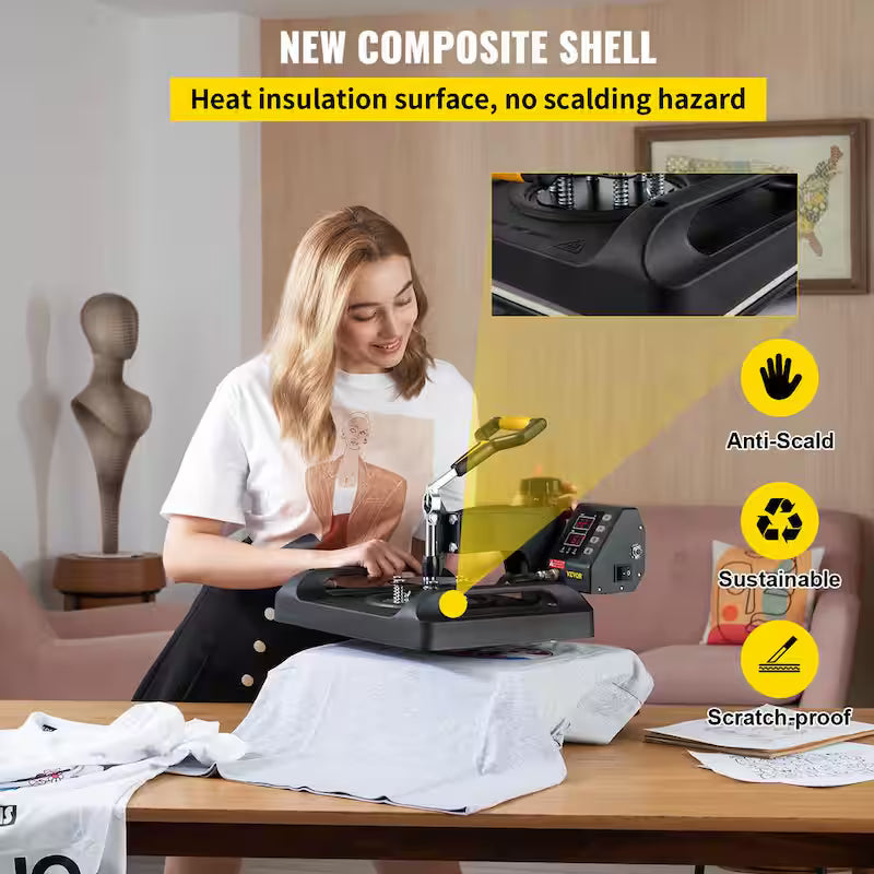 15 in. x 15 in. 5 in 1 Heat Press Machine Black I913100