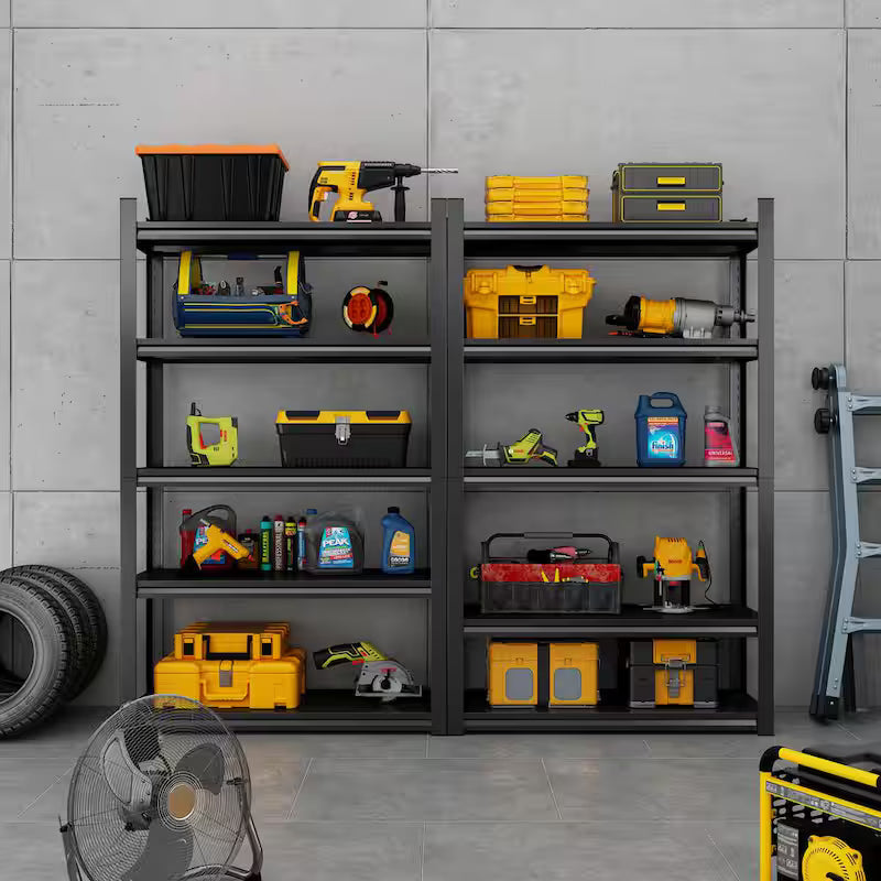 Black 5-Tier Heavy Duty Metal Storage Shelving Unit T38958