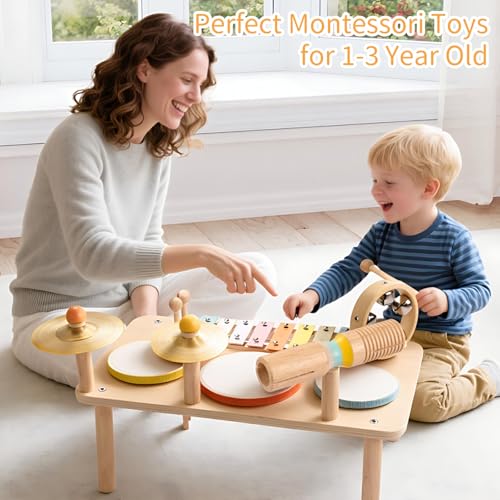 Kids Drum Set with Xylophone Cymbals Bell and Tone Block B428929