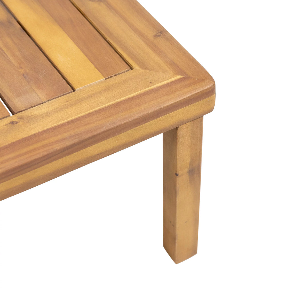 Acacia Wood Outdoor Loveseat and Coffee Table Set with Cushions O68840