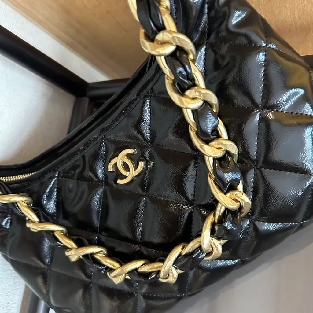White Calfskin Hobo Bag F16050
