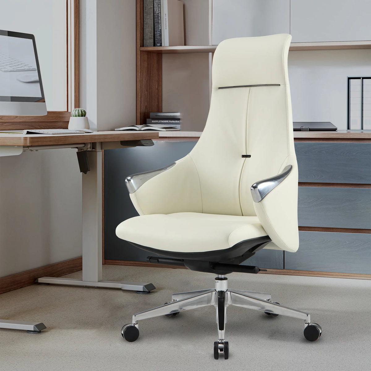 High Back Ergonomic Leather Office Chair with Adjustable Height and Tilt G64332