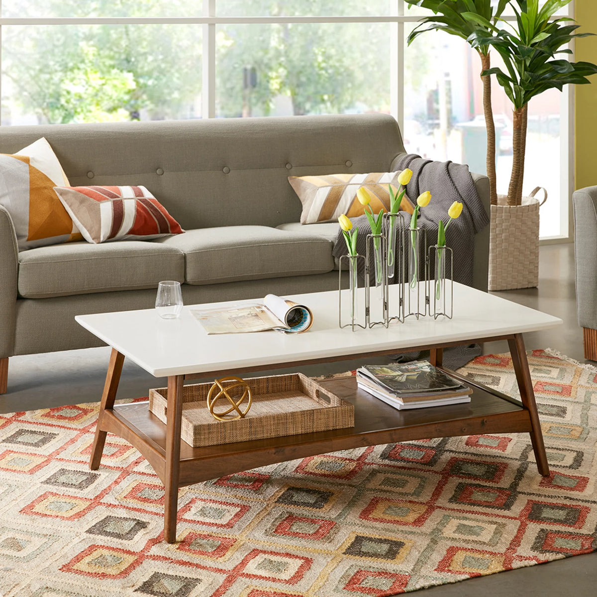 Off-White Pecan Coffee Table H88936