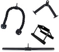 Tricep Press Down Cable Attachment, LAT Pulldown Attachment, V Handle with Rotation, Tricep Rope, Rotating Bar, V-Shaped Bar, 4-Piece C583568