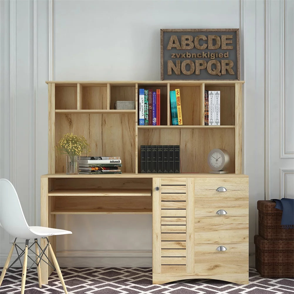 Computer Desk with Drawers & Bookshelf G771