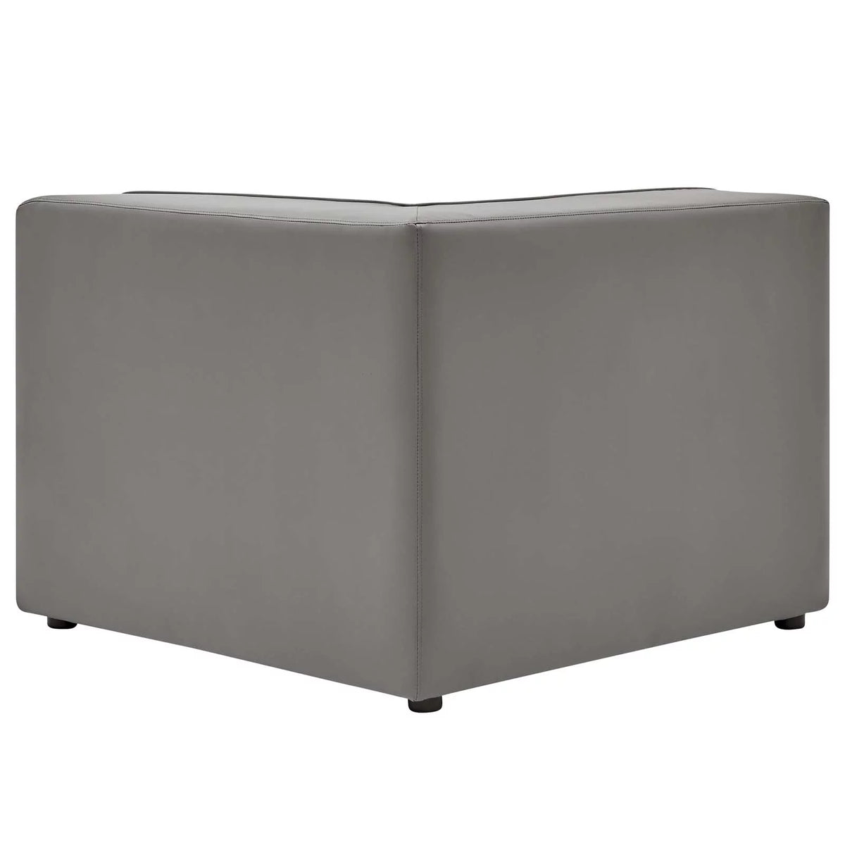 Grey Faux Vegan Leather Sectional Sofa Set Y42484