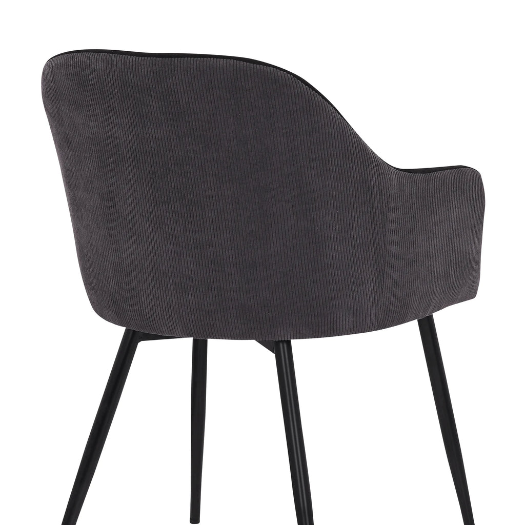 Black Dark Grey Fabric Dining Chair S62641