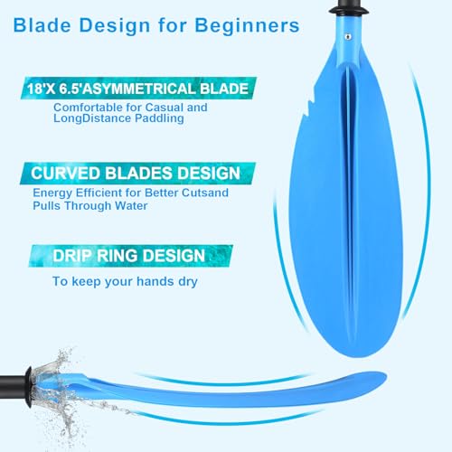 Adjustable Kayak Paddles 4 Pieces with Paddle Leash W3217
