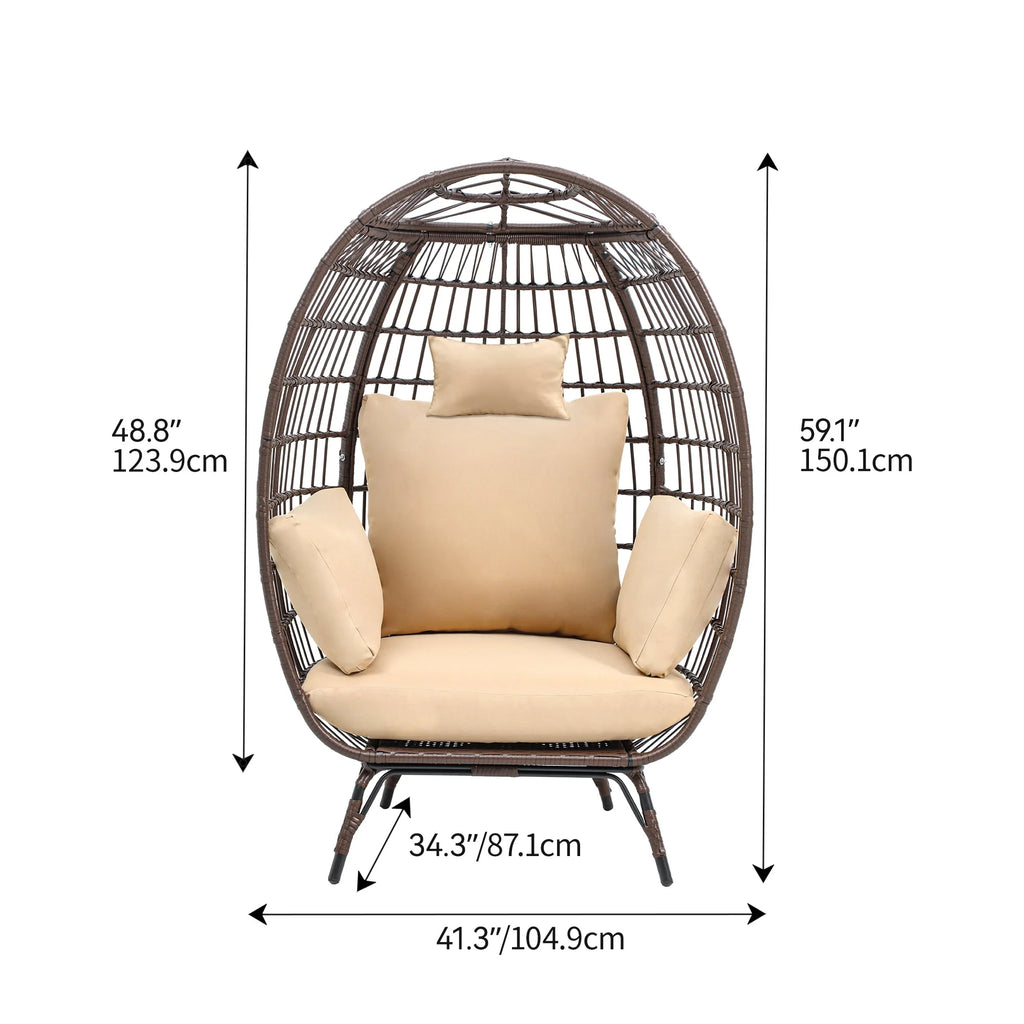 Egg Chair with Cushion Wicker PE Rattan V1536