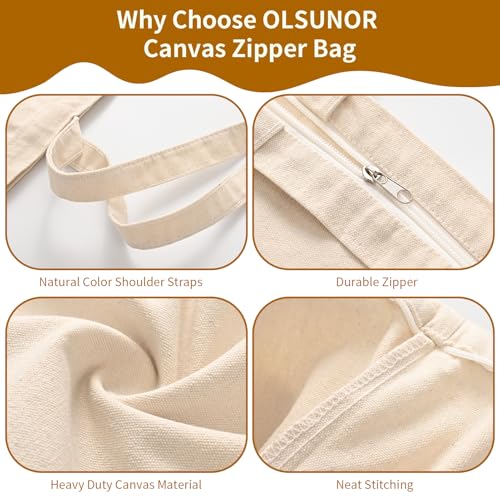 10 Pack Canvas Tote Bag with Zipper D52502