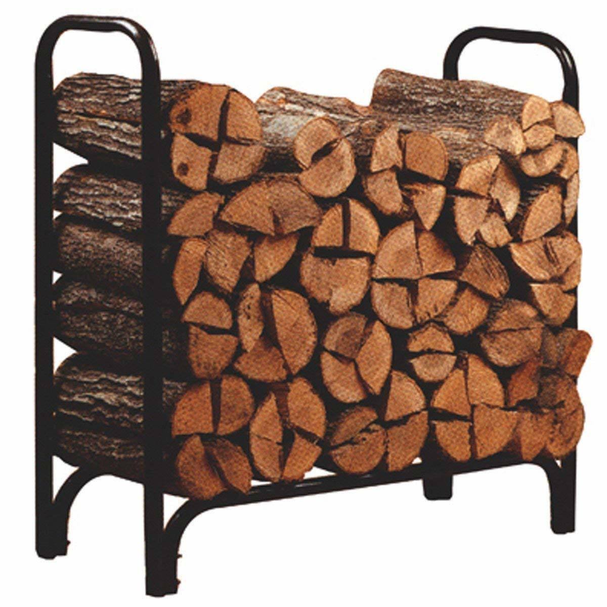 Black 4-Feet Outdoor Log Rack O600