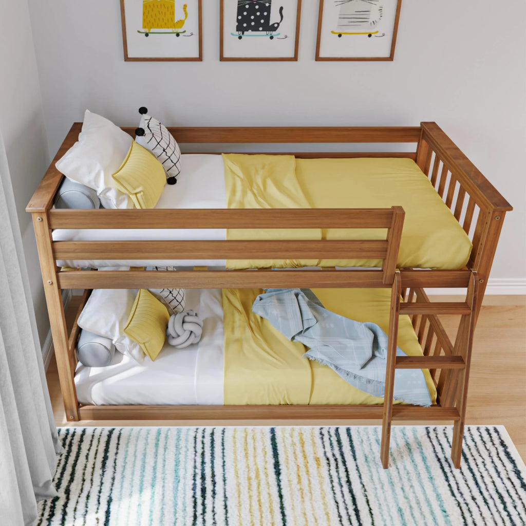 Twin over Twin Solid Wood Bunk Bed with Ladder G93262