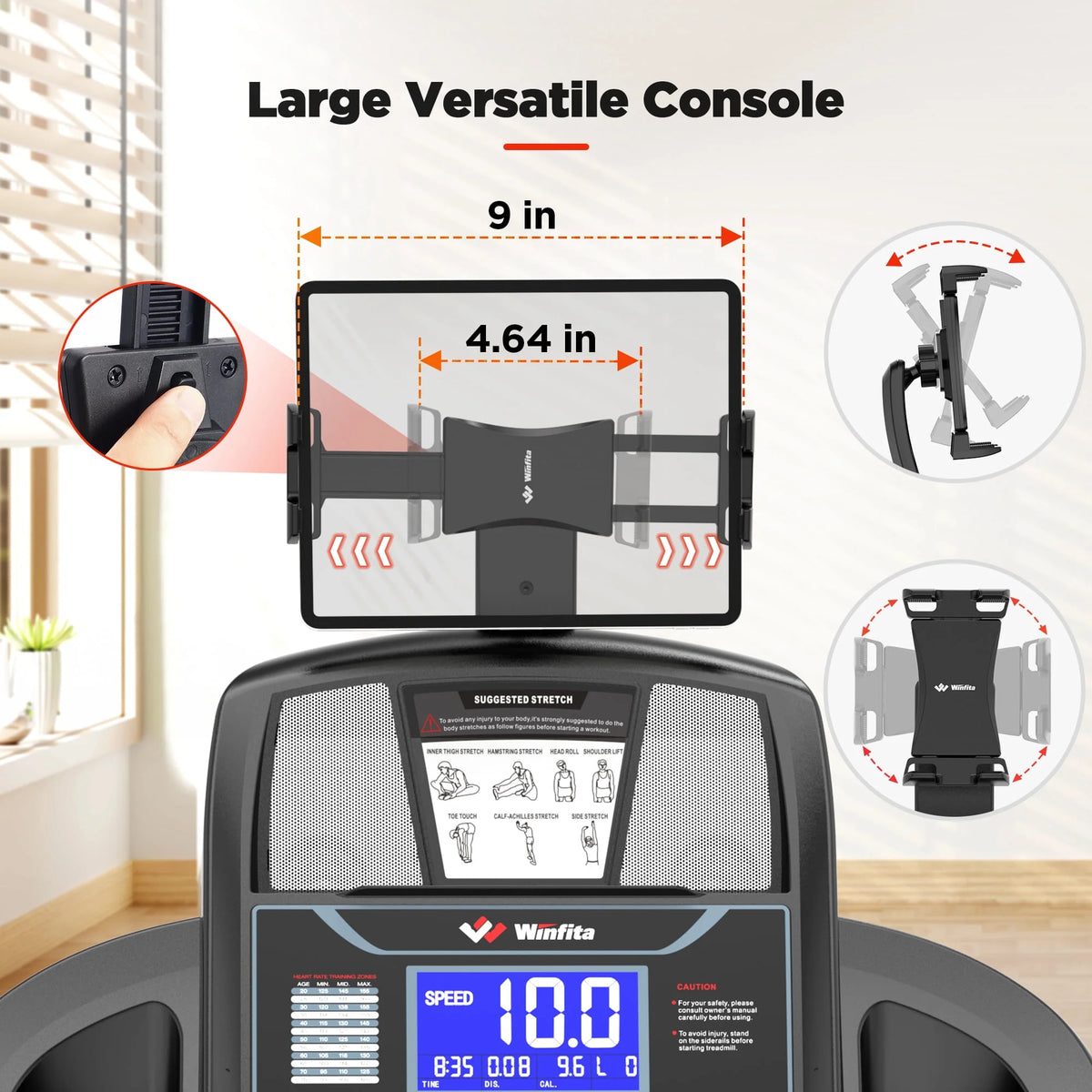4.5HP Folding Treadmill with 15% Auto Incline B876184