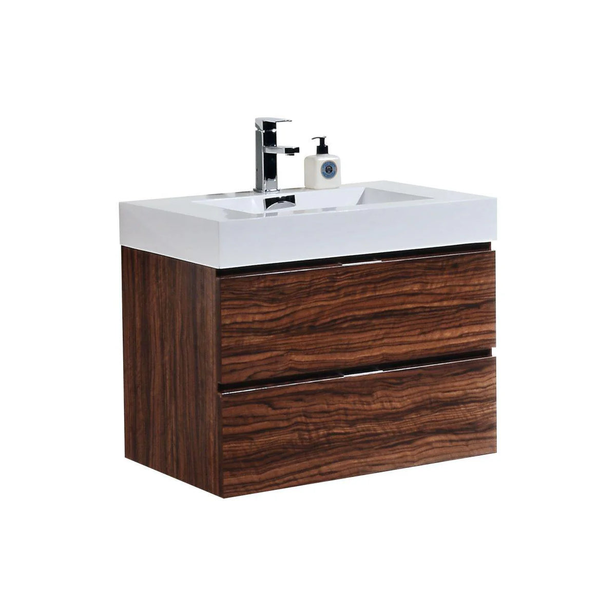 30 in. Wall Mount Walnut Bathroom Vanity V528819