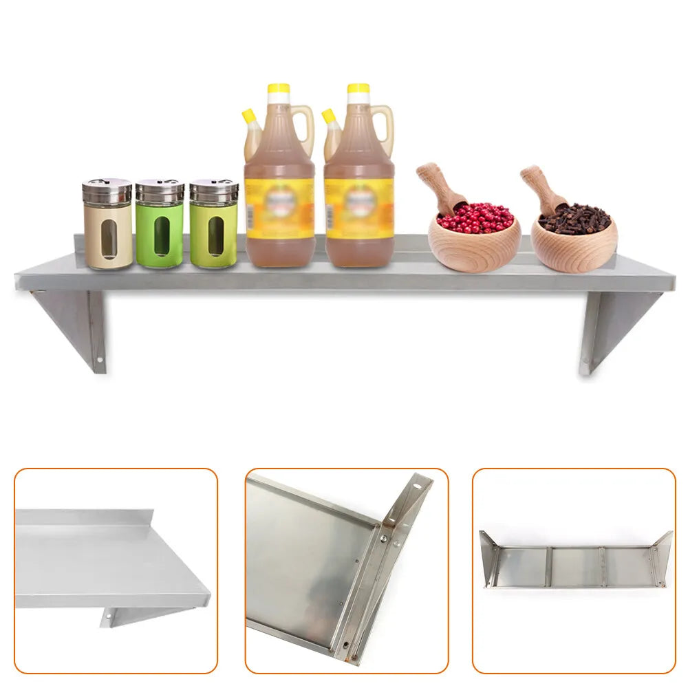 Stainless Steel 12'' x 36'' Kitchen Wall Shelf M297