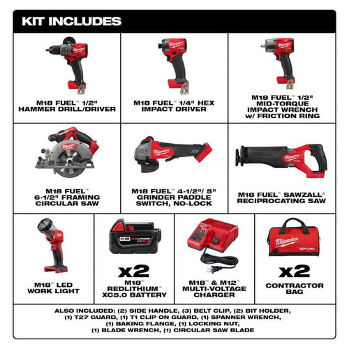 18-Volt Lithium-Ion Brushless Cordless Combo Kit (7-Tool) K6805