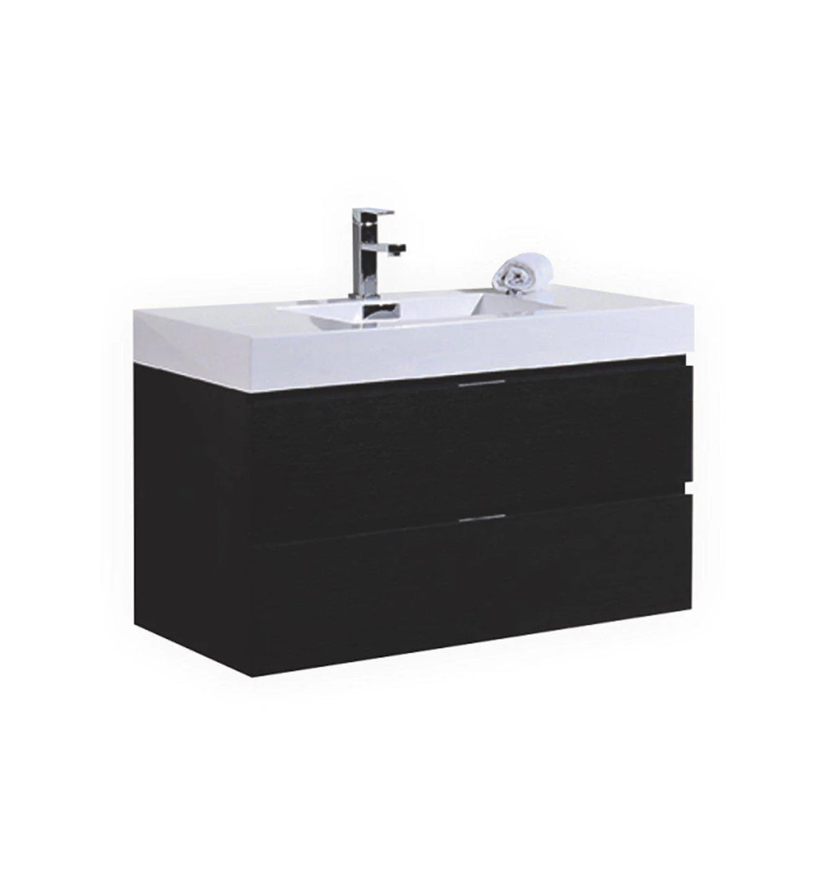 40 in. Wall Mount Black Bathroom Vanity B2146