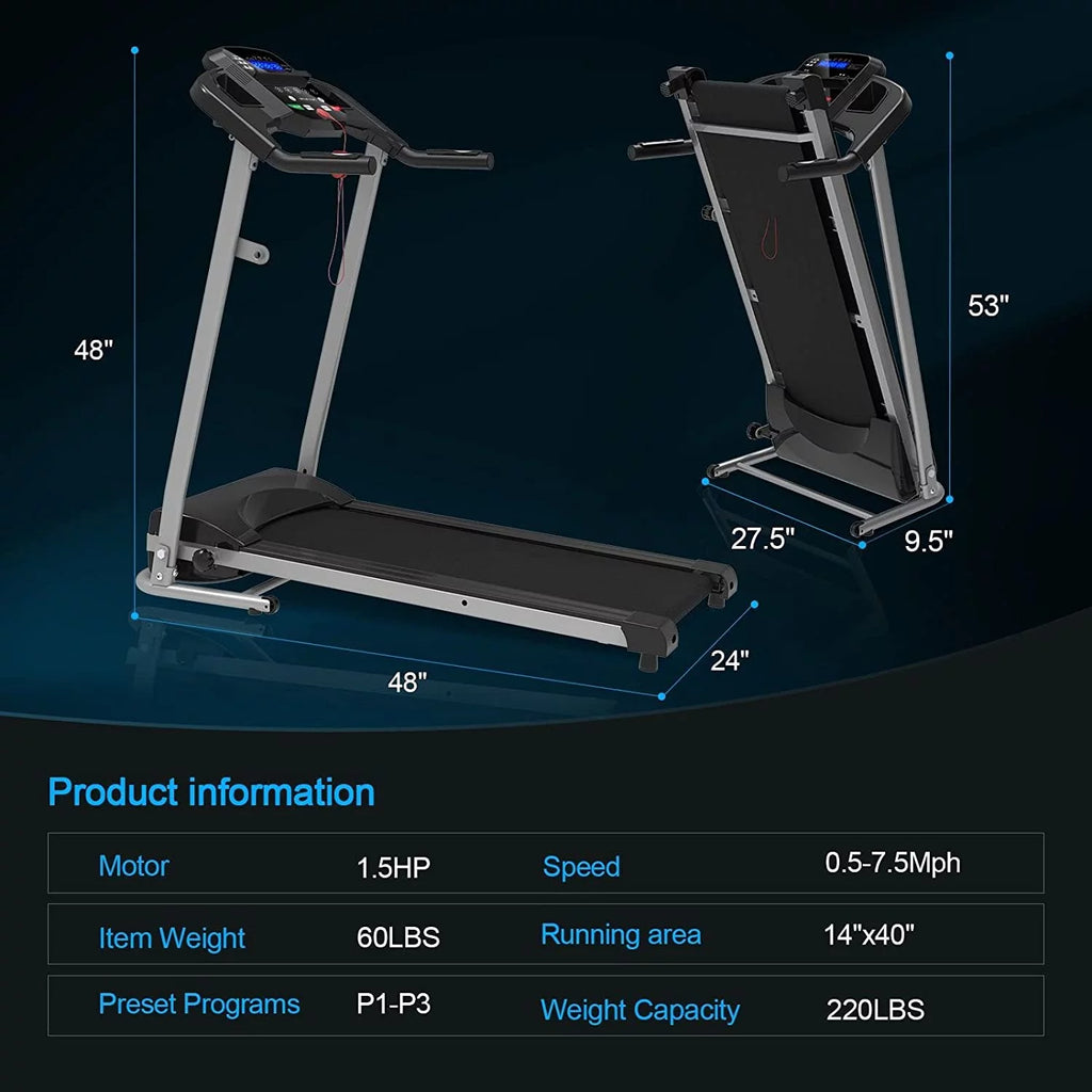 Foldable Electric Treadmill with LCD Monitor I3813
