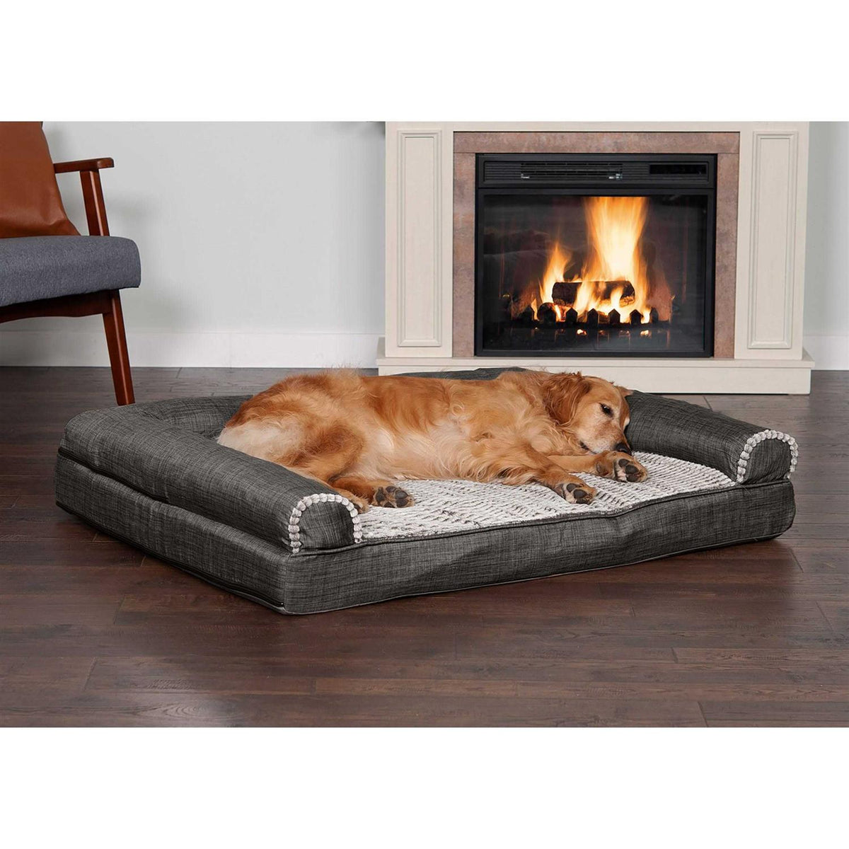 Luxe Fur & Performance Linen Sofa Bed O248