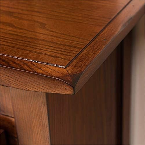 Solid Wood Corner TV Stand with Glass Storage N618