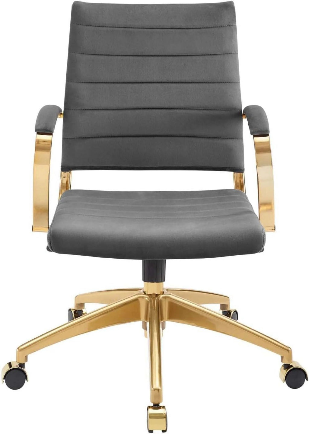 Gray Velvet Swivel Office Chair J44613